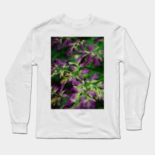 Autumnal purple leaves in the forest Long Sleeve T-Shirt